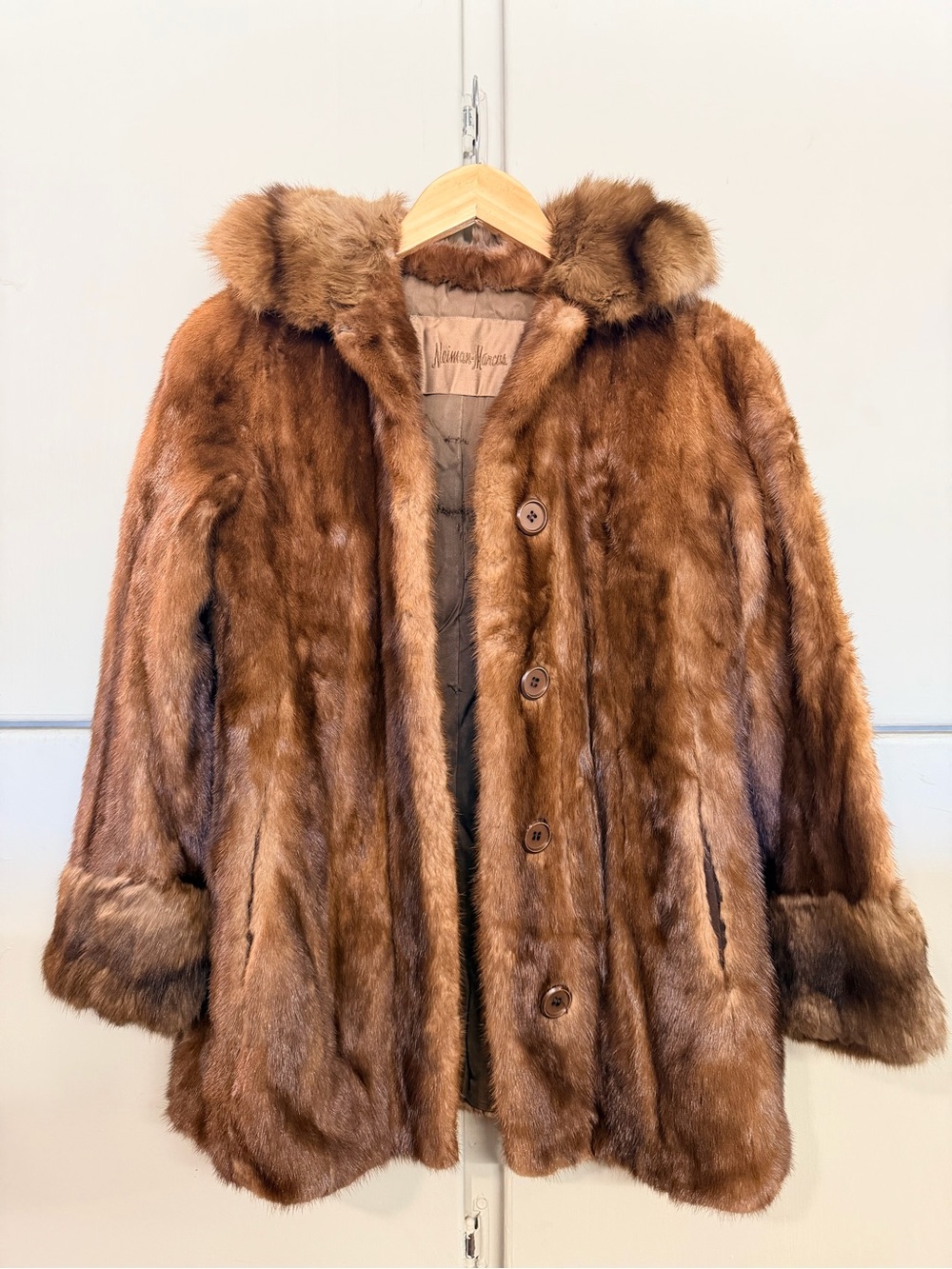 Vintage Neiman Marcus Mink Brown Fur Coat Women’s Medium